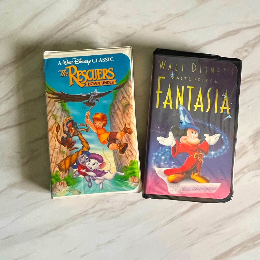 🏷️BOGO 50% - Disney VHS - Fantasia & The Rescuers Down Under - Black Diamond